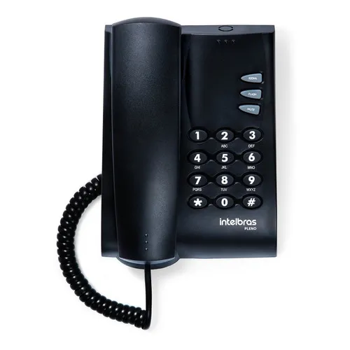 Telefone Com Fio Intelbras Pleno Sem Chave Preto