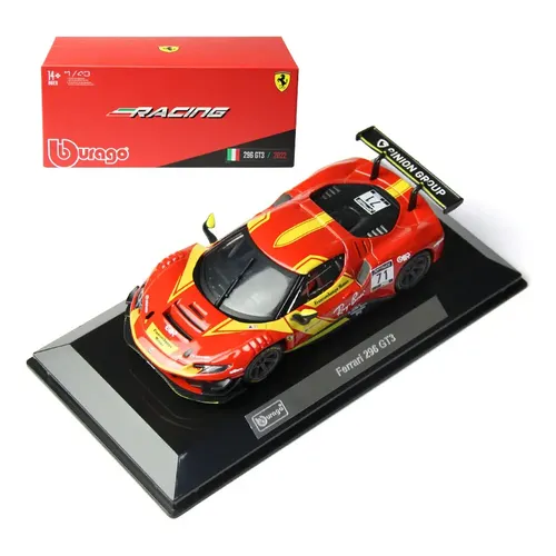 Modellino Burago Ferrari 296 GT3 #71 – Scala 1/43 – Anno 2023 – Nuovo