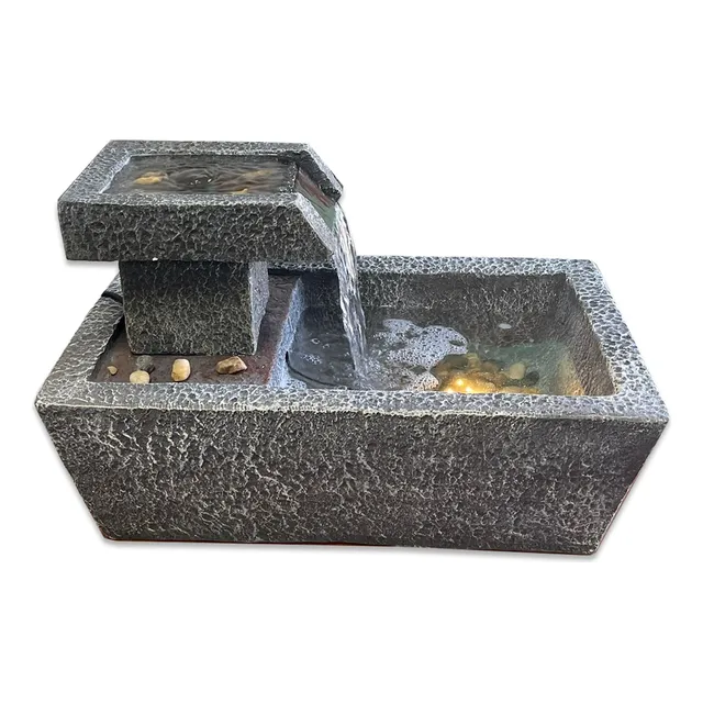 Fuente De Agua Grande Cascada Piedras Abundancia Deco Zen