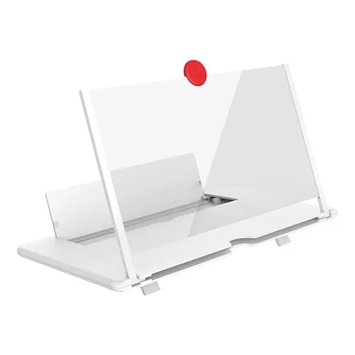 Lupa de pantalla móvil de 12 pulgadas, amplificador 3D HD, blanca