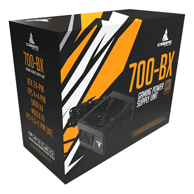 Fuente De Poder Iceberg Gaming 700-bx 700w 80 Plus Bronce Color Negro 110V