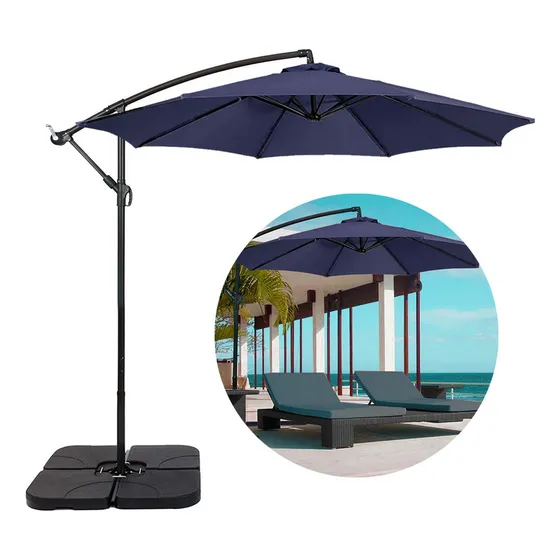 Ombrelone Guarda Sol De Praia Jardim Lateral 3m Com Base 60l