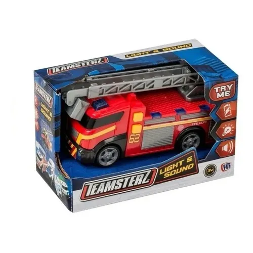 Camion Autobomba Bombero Con Luz Y Sonido Teamsterz Wabro