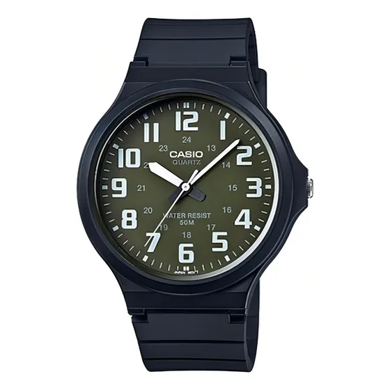 Reloj analógico Casio Black Rubber vintage para hombre