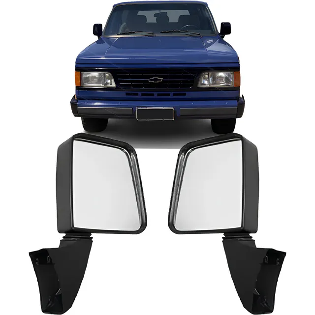 Par Espelho Retrovisor Externo D20 91 92 93 94 95 Preto Fixo