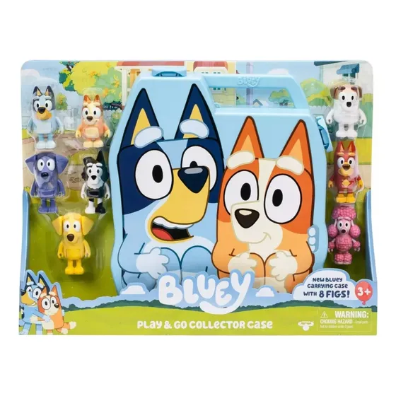 Bluey Set Maletita 8 Muñecos Personajes Bingo Jean Luc