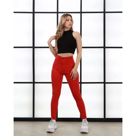 Pantalones Mujer Talles Grandes Bengalina Elastizados Negro