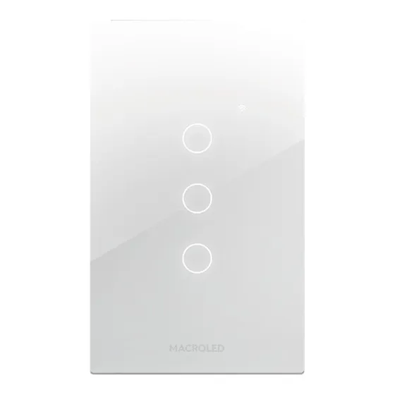 Tecla Smart Pared Blanca 3 Canales Wifi Ac100-240v Macroled Color Blanco Corriente nominal 10 A Voltaje nominal 240V