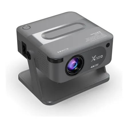 Proyector 4k Android 14000lm Mini Proyector Led Portatil Inteligente Dual Wifi6 Auto Corrección Keystone 1080p Nativo Bt 5.2 Sonido Hi-fi Con Soporte Gris