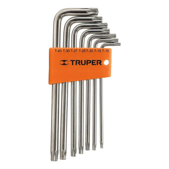 Juego 7 Llaves Torx Con Organizador Truper 15553 Color Plateado