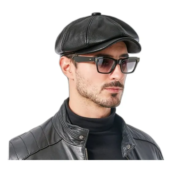 Boina Gorra Cuero Genuino De Vaca - Exclusivo Octogonal