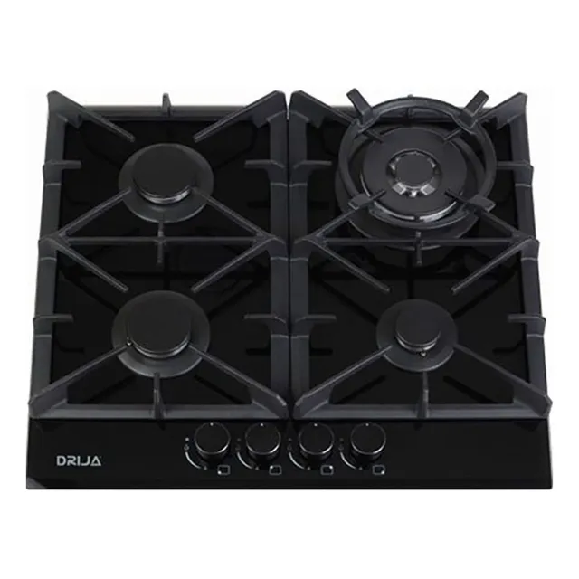 Tope De Cocina Vídrio Drija Vitro De Gas 4 Hornillas De 60cm