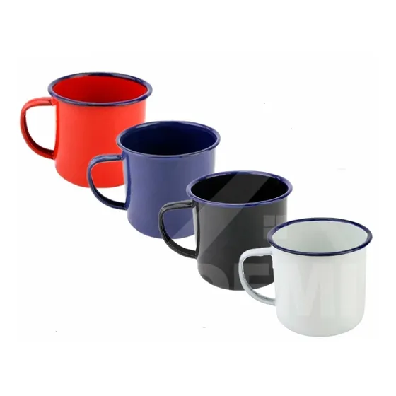 Jogo Com 12 Canecas De Metal Esmaltada Ágata 350ml