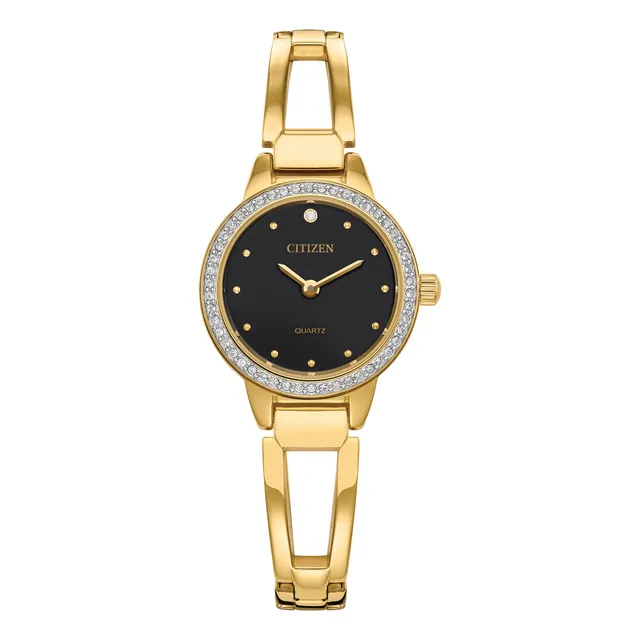 Reloj De Mujer De Cuarzo Ciudadano, Sello Negro, 1blcu