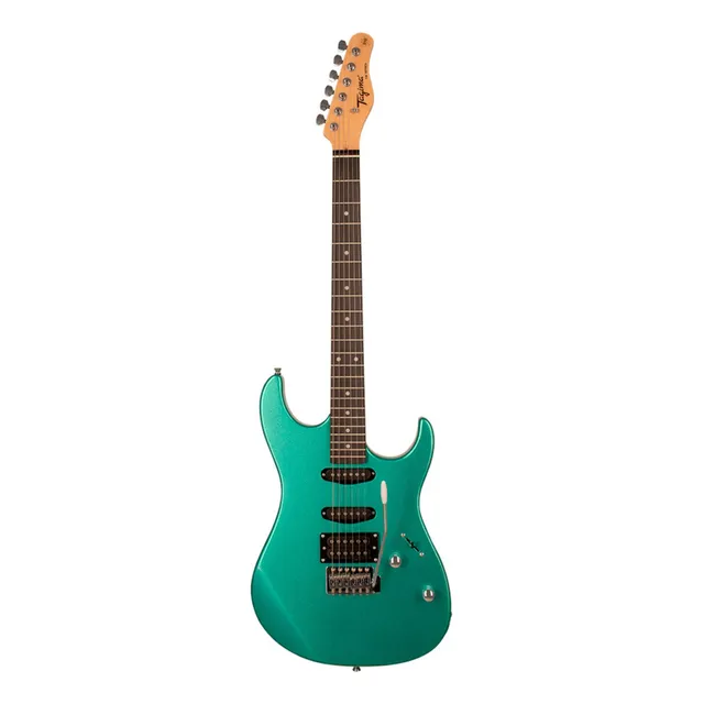 Guitarra eléctrica Tagima TW Series TG-510 stratocaster de tilo metallic surf green con diapasón de madera técnica