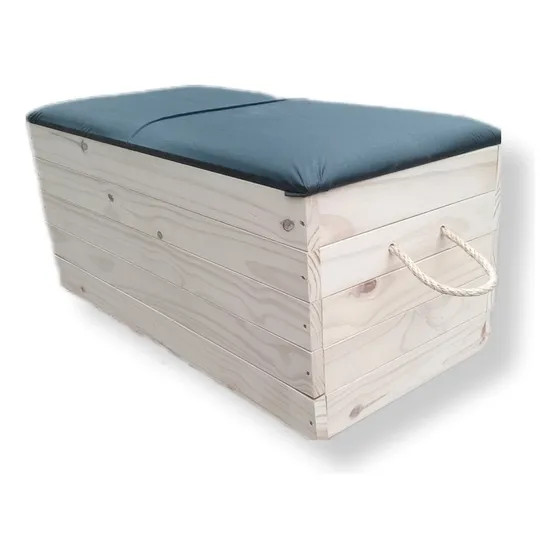 Baúl De Madera Tapizado Color A Eleccion Pie De Cama Asiento