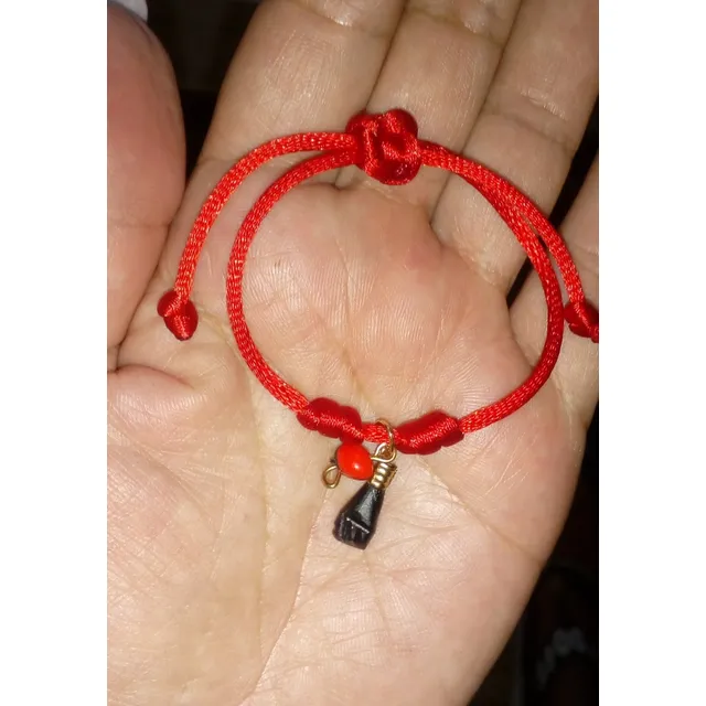 Pulseras Rojas Con Azabache Y Peonia