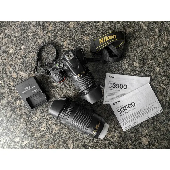 Nikon D3500 + Lentes + Bolso