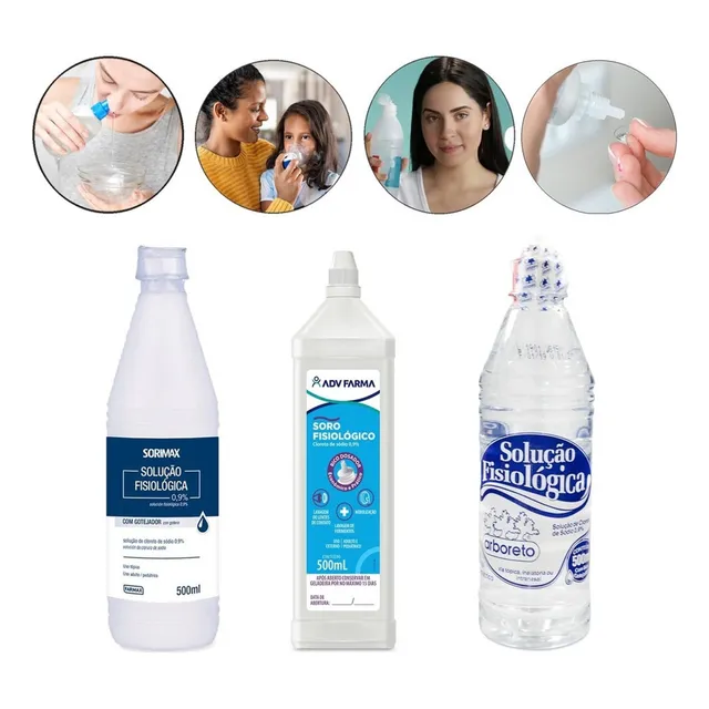 Soro Fisiológico Cloreto De Sódio 500ml Kit Com 4 Frascos 