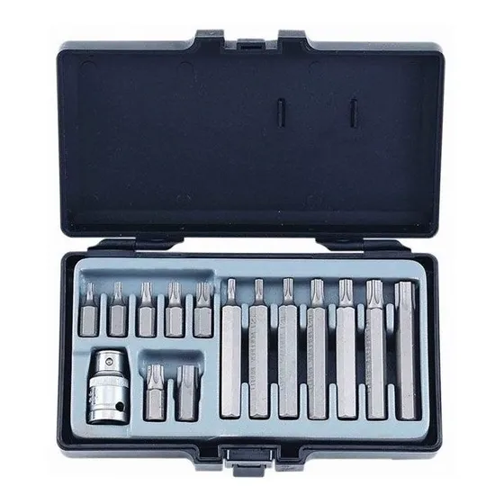 Juego De Puntas Torx T20 -t55 Cortas-largas Force 4156 15pzs
