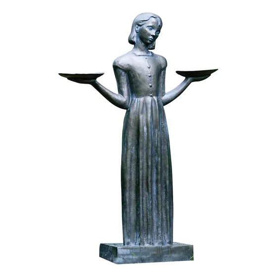Estatua Bird Girl Pedestal Para Casa Jardin Marron