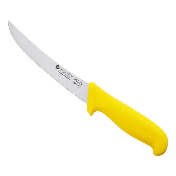 Set 3 Cuchillos Despostar Curvo Carnic Acero Inox 1060 15cm Color Amarillo
