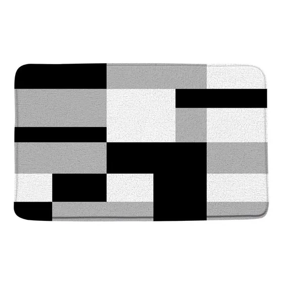 Edomgnih Tapete Baño Geometrico Abstracto Negro Blanco Gris