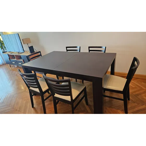 Juego De Comedor Completo. Mesa Extensible 2 Mts + 8 Sillas