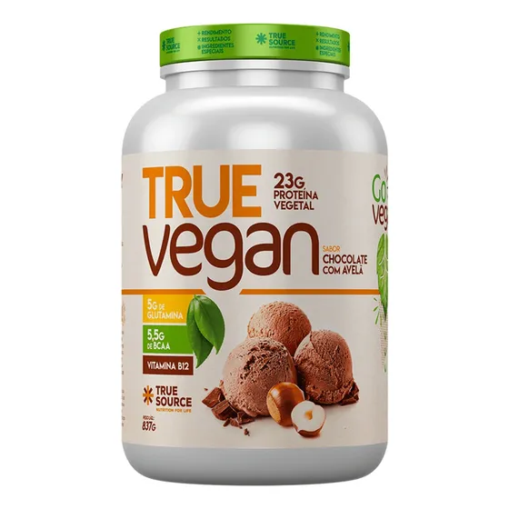 True Whey Vegan 837g - Proteína Vegetal - True Source - Sabor Chocolate Com Avelã 837g