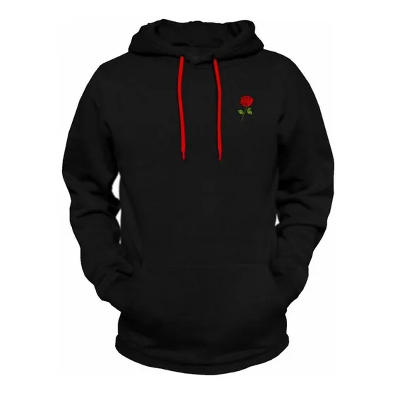 Moletom Blusa De Frio Fechada Com Capuz Estampado Flor