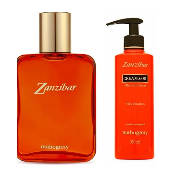 Kit Zanzibar Mahogany - Fragrância E Óleo Em Creme