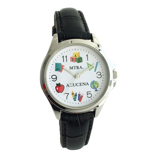 Reloj Maestra Personalizado Con Nombre, Cristal, Piel Reloj Maestra Personalizado Con Nombre, Cristal, Piel