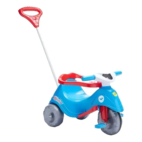 Buggy Triciclo Con Guia Calesita Azul