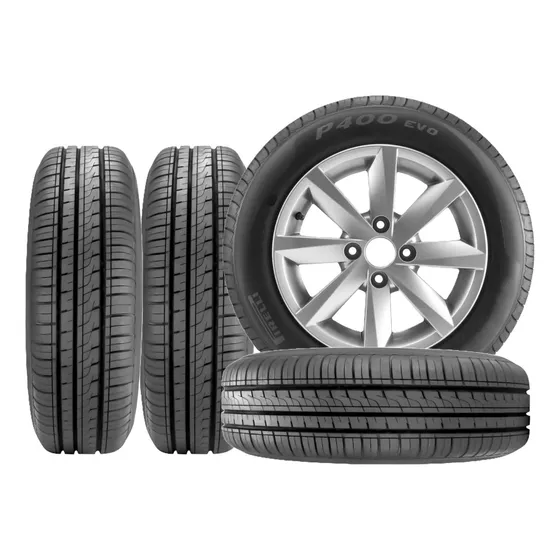 Kit 4 Pneus Pirelli 185/60r15 84h P400 Evo Índice De Velocidade H