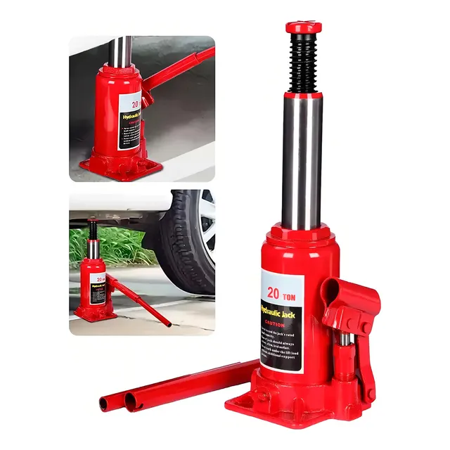 Gata Hidraulica Tipo Botella 20 Toneladas Buses Camiones Industrial Profesional Marca Hardpro Mecanica Automotriz Instrumento De Elevacion Vehicular Rojo Para Autos 20000kg Mecanico Taller