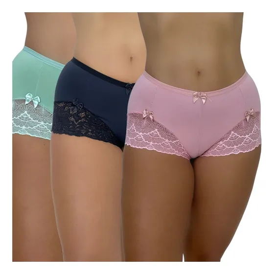 Kit 4 Lingerie Calesson Confortável Calcinha Detalhe Renda