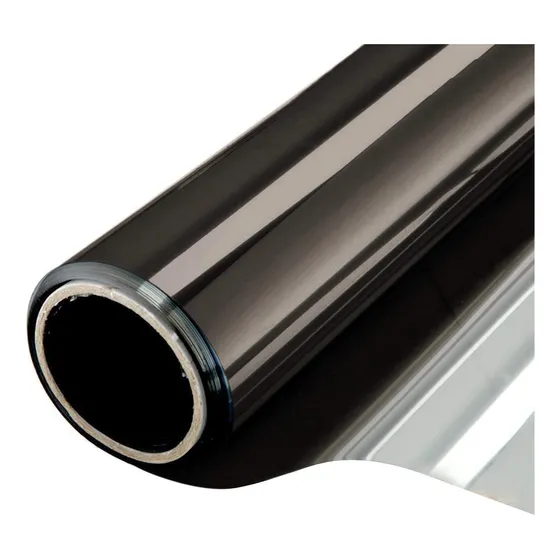 Lámina Vinilo Espejo Privacidad Térmico Uv Negro Plateado