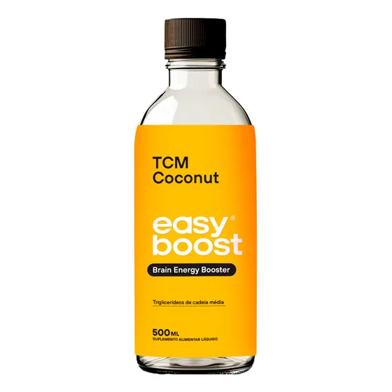 Óleo Coconut Tcm Easy Boost Mct Puro 100% Do Coco 500ml Triglicerídeos de Cadeia Média Sabor Neutro Sem Odor