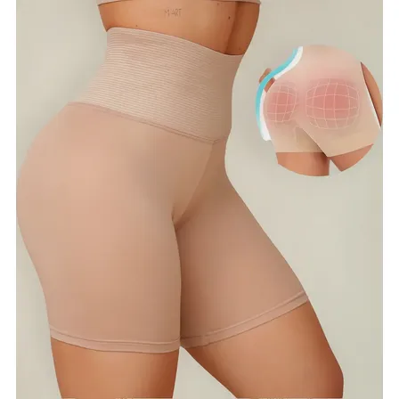 Short Cinta Modeladora Aperta Diminui Barriga Segunda Pele Bege Gg-44