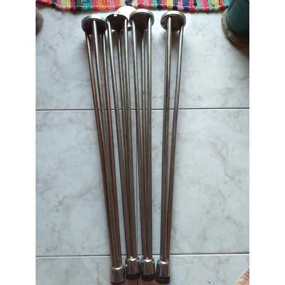 4 Patas De Acero Para Pegar O Atornillar Sobre Vidrio/madera