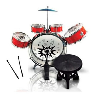 Bateria Infantil Completa Com Banquinho Musical Baquetas Top Bateria Infantil Completa Com Banquinho Musical Baquetas Top