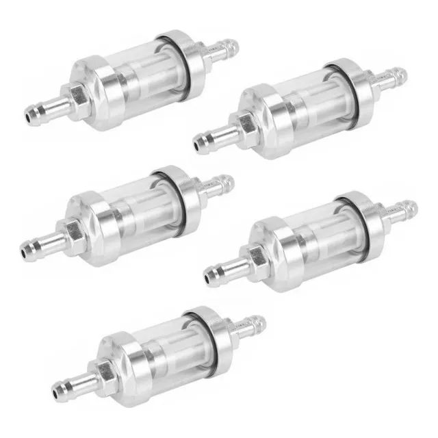 5×filtro En Línea Para Motor Gasolina Vidrio Cromado 5/1