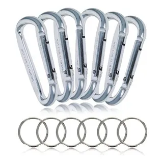 Juego De 6 Mosquetones De Aluminio Multicolor Para Llaveros Juego De 6 Mosquetones De Aluminio Multicolor Para Llaveros