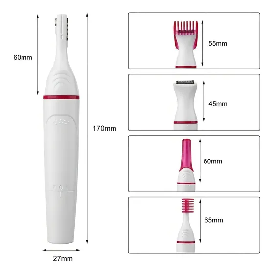 Mini Depilador Elétrico Portátil Depilação Feminina 5 Em 1 Cor Branco