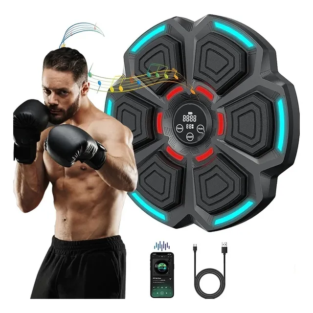 Máquina De Boxeo Inteligente Con Musica Luces Led Bluetooth