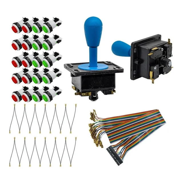 Kit Arcade Fliperama Cabo Raspberry 2 Joysticks (azul)