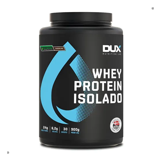 Whey Protein Isolado Dux Chocolate 900g - Alta Pureza e Ricos BCAA