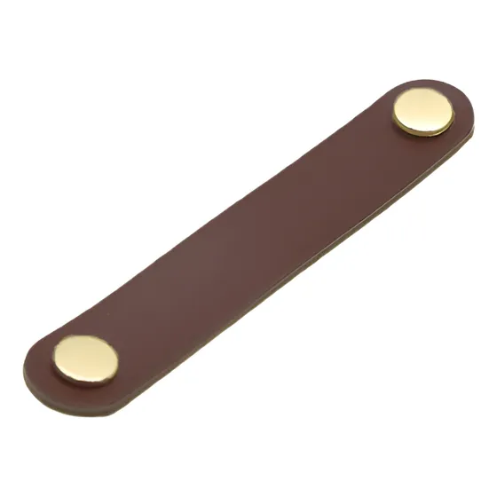 Tiradores De Manija De Cuero Suave Para Mueble 11x14cm Color Chocolate