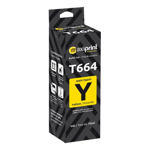 Tinta Epson T664k Generica  Maxiprint Botella 70 Ml Yellow