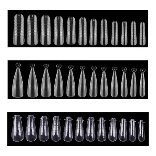 120 Moldes Uñas Dual System Cuadrada Coffin Almond Stiletto